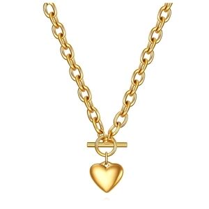 18k Gold Plated Heart Pendant Women Necklace